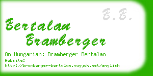 bertalan bramberger business card